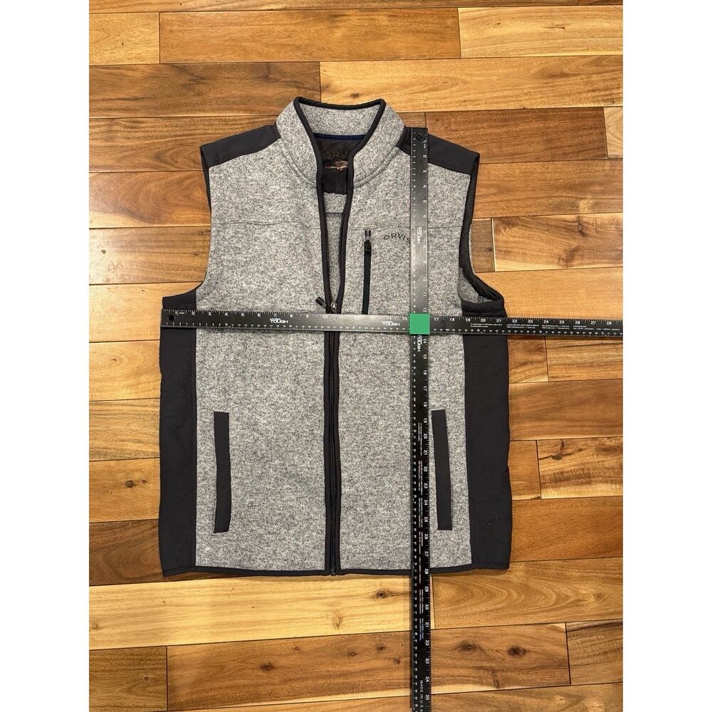Orvis Men's Full Zip Fleece Vest | Grey | Zip Pockets | Size L | Travel Layer - Picture 8 of 10